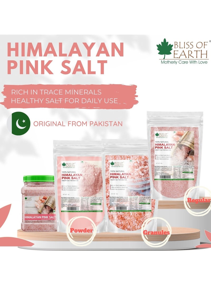BLISS OF EARTH Bliss of Earth Pure Pakistani Himalayan Pink Salt Non Iodised for Weight Loss & Healthy Cooking, Natural Substitute of White Salt, 1kg  - Image 2