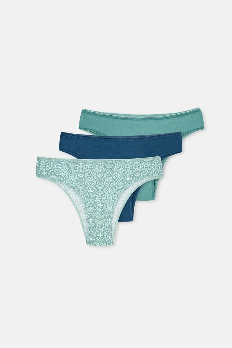 dagi Multicolor Women's 3-Patterned Brazilian Panties