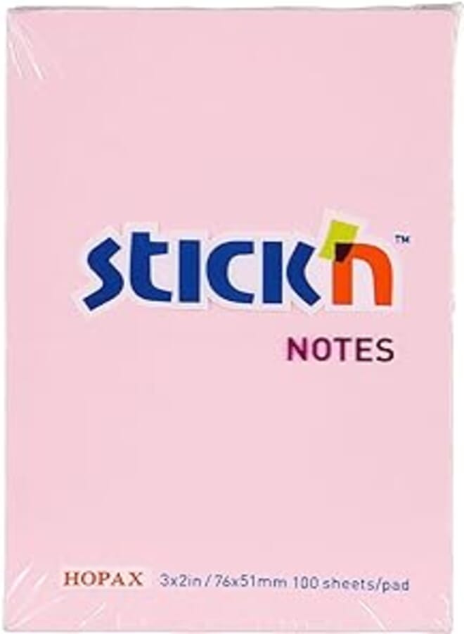 Hopax-stick'n 21145 sticky note 76x51 mm - pink, 100 sheets