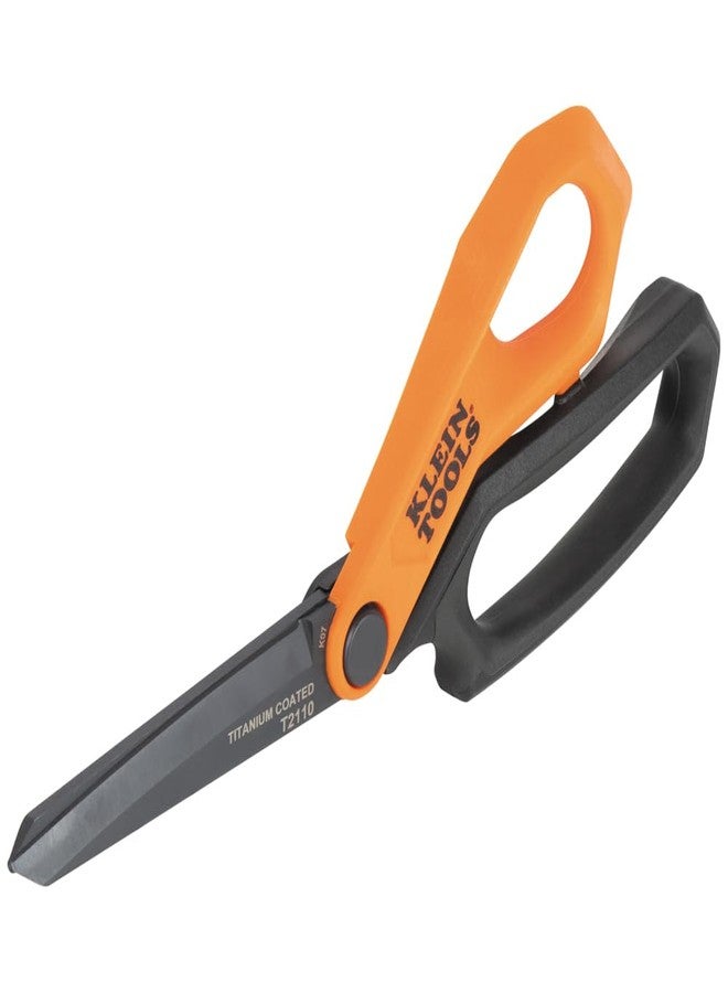 Klein Tools T2110 Titanium-Coated Professional Scissors, Stainless Steel Shears for Cutting Sheet Metal, Leather, and Heavy-Duty Materials, 10-Inch - Image 5