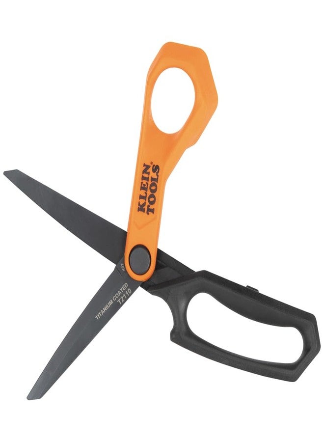 Klein Tools T2110 Titanium-Coated Professional Scissors, Stainless Steel Shears for Cutting Sheet Metal, Leather, and Heavy-Duty Materials, 10-Inch - Image 1