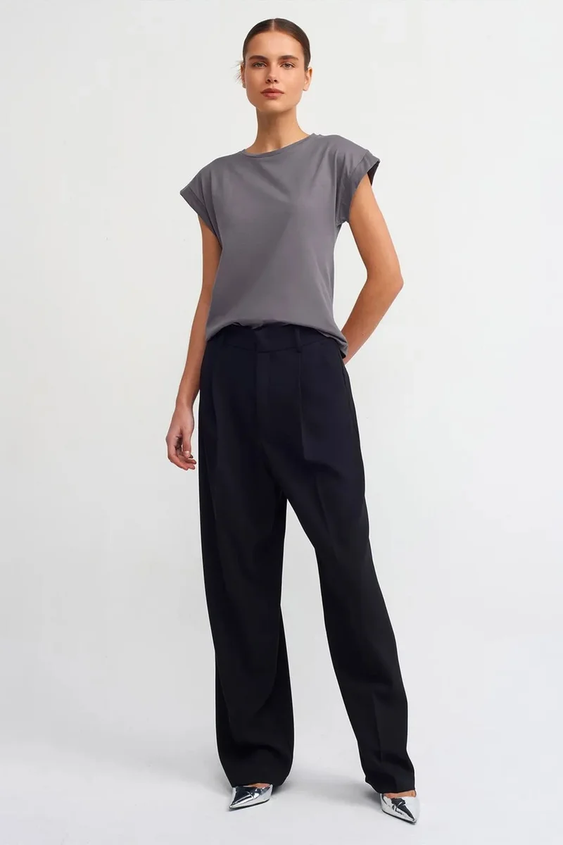 Dilvin Slate Grey DILVIN Women's Cotton Crew Neck T-Shirt for Women | Best Price UAE