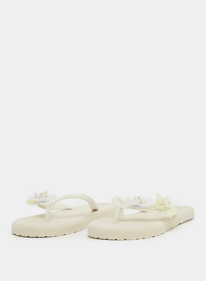 ستايلي Styli Flower Corsage Flip Flop