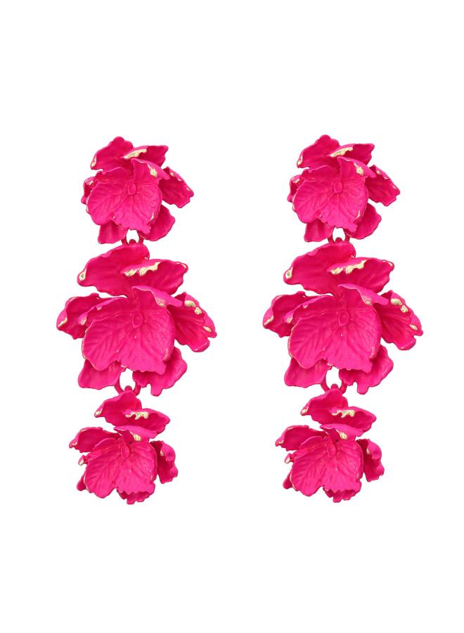Spring New Flower Earrings European And American Earrings Women's Bohemian Style Multi-layer Alloy Paint Flower Earrings
