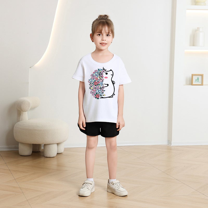 Children's Short-sleeved T-shirt Boys and Girls Summer Casual Top Western Style Cartoon Girl Base-layer Shirt Summer Wear Cross-border Children's Wear - Image 5