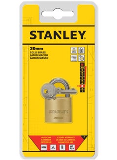 Stanley Stanley Padlock Brass 30mm Standard Shackle with 3 Keys Included  - Image 5