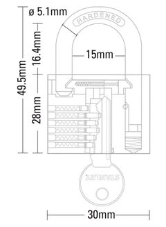 Stanley Stanley Padlock Brass 30mm Standard Shackle with 3 Keys Included  - Image 2