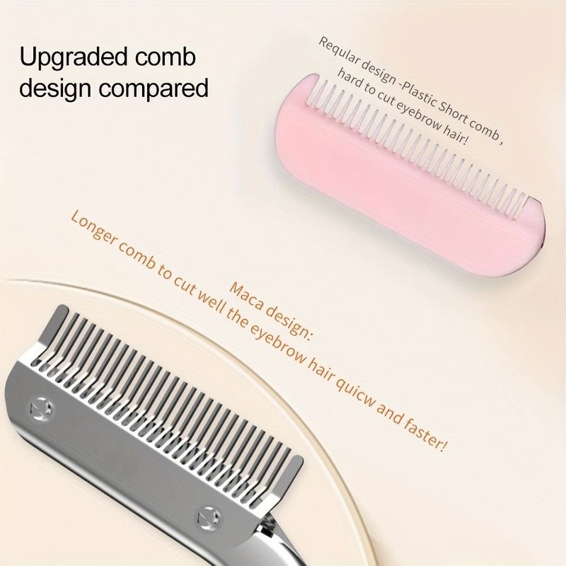 2 Pcs Stainless Steel Eyebrow Trimming Tools Set Ergonomic Scissors With Comb And Eyebrow Brush For Professional Left And Right Hand Use - Image 5