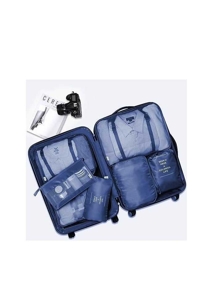 MORANO Pack Packing Morano Cubes Value Set for Travel Luggage Organiser Bag Compression Pouches Clothes Suitcase Packing Organizers Set with Toiletry Bag Dark Blue - Image 2