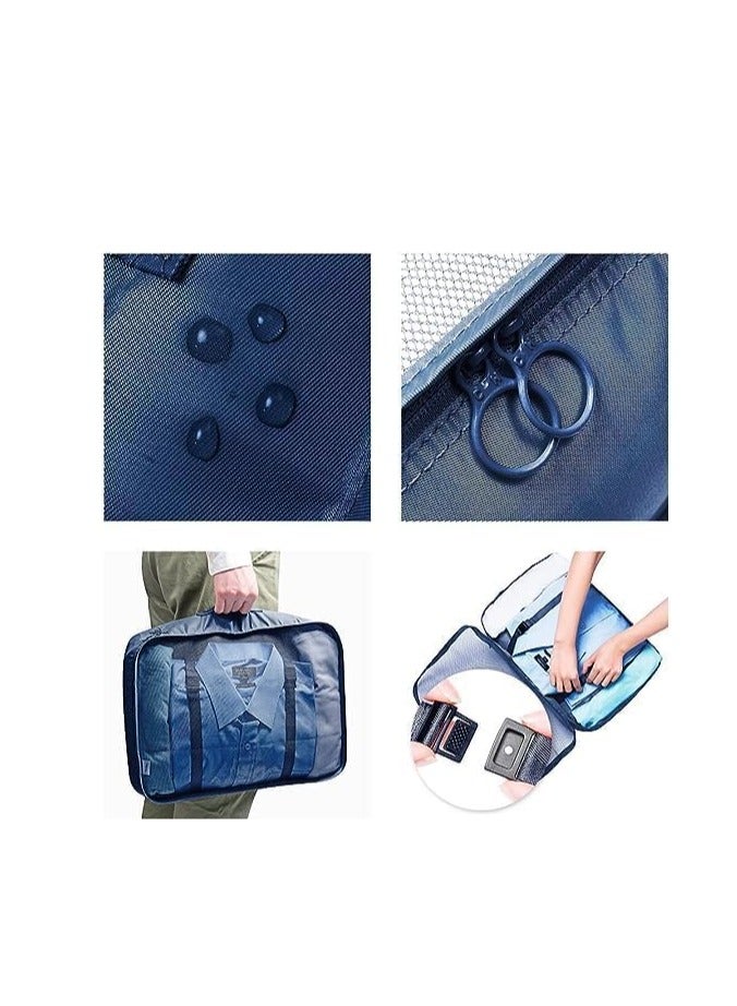 MORANO Pack Packing Morano Cubes Value Set for Travel Luggage Organiser Bag Compression Pouches Clothes Suitcase Packing Organizers Set with Toiletry Bag Dark Blue - Image 3