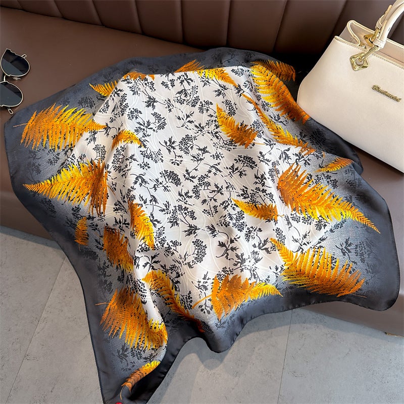 Spring and Summer Cartoon Cute Silk Scarf Small Square Silk 70cm Scarf Women's Korean Style Cat Hair Belt Decorative Headscarf  - Image 5