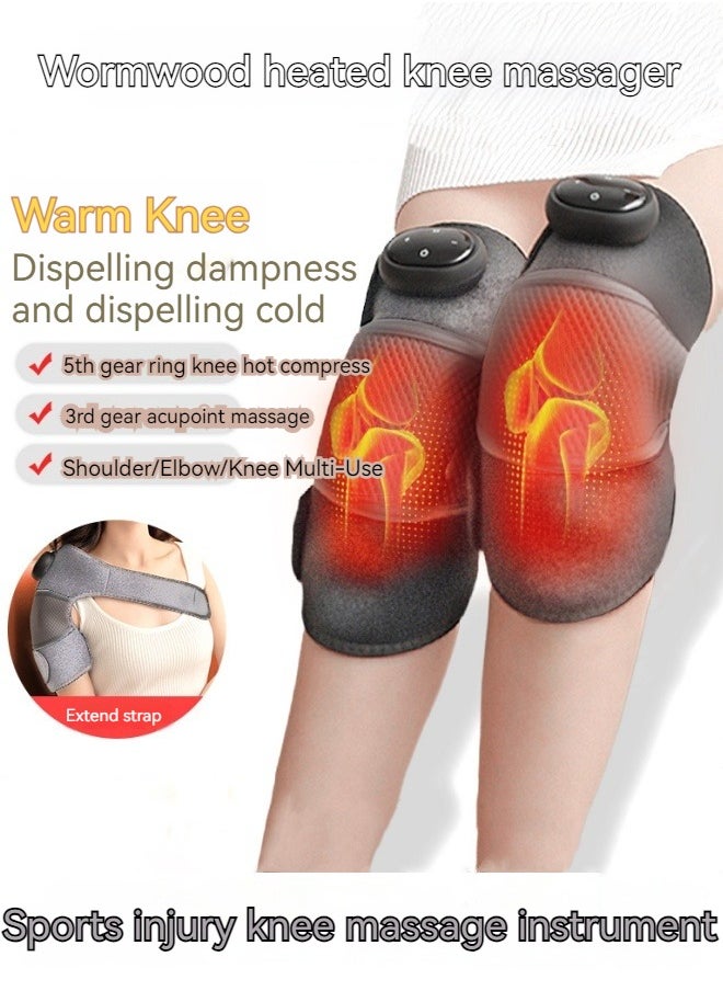 M MIAOYAN Electric heating knee pads, self-heating knee massager, warms old cold legs, knee joint hot compress pain physiotherapy artifact, sports injury repair massager (pair)  - Image 1