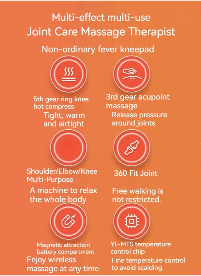 M MIAOYAN Electric heating knee pads, self-heating knee massager, warms old cold legs, knee joint hot compress pain physiotherapy artifact, sports injury repair massager (pair)  - Image 4