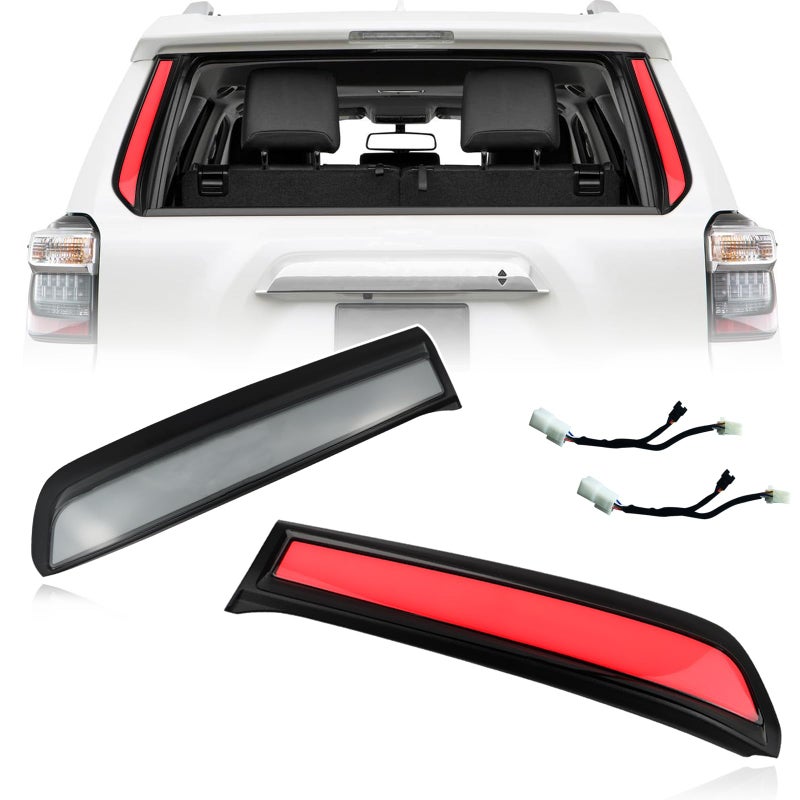 PGTOPONE Smoked LED Rear Trunk Pillar Tail Light Column Replacement Compatible with Toyota 4Runner 20142024Functuon as Brake Turn Signal Light Plug and Play