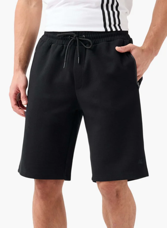 Kappa Logo Detail Shorts with Drawstring Closure and Pockets