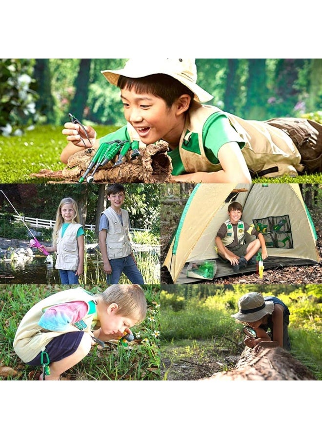 Ginmic Safari Costume Cargo Vest and Hat for Kids, Outdoor Explorer Kits and Role Play for Park Ranger, Paleontologist, Zookeeper, Jane Goodall Costume,Great Backyard Safari Gift for Adventure Boys and Girls - Image 3