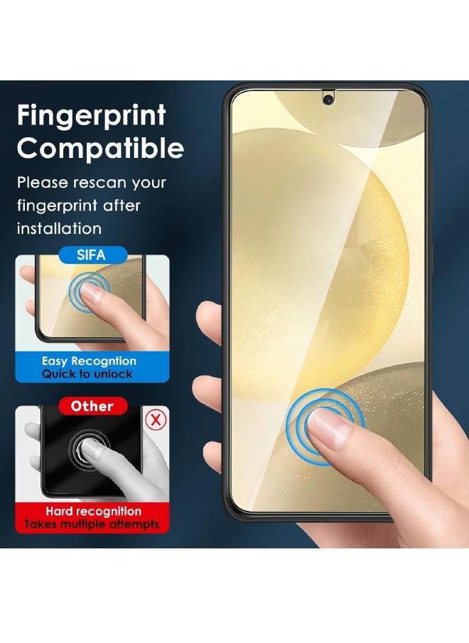 Glass 【2+2 Pack】2 PCS Samsung Galaxy S24 Screen Protector + 2PCS Camera Lens Screen Protector Set, 9H Hardness, Support Fingerprint Unlock, Ultra Thin HD Glass Film (Boxed, Included Installation Tools)  - Image 4