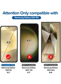 Glass 【2+2 Pack】2 PCS Samsung Galaxy S24 Screen Protector + 2PCS Camera Lens Screen Protector Set, 9H Hardness, Support Fingerprint Unlock, Ultra Thin HD Glass Film (Boxed, Included Installation Tools)  - Image 2