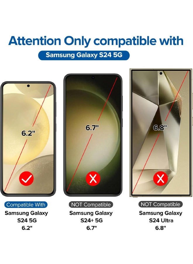 Glass 【2+2 Pack】2 PCS Samsung Galaxy S24 Screen Protector + 2PCS Camera Lens Screen Protector Set, 9H Hardness, Support Fingerprint Unlock, Ultra Thin HD Glass Film (Boxed, Included Installation Tools)  - Image 2