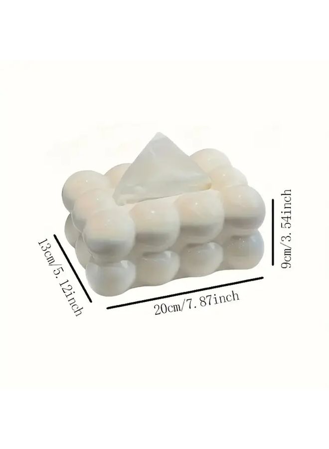 Modern Cloud Shaped Tissue Box White 1pc Elegant Bathroom Living Room Bedroom Decor Space Saving Organizer Glossy Finish Durable Plastic Compatible With Standard Tissues Decorative Storage Home Office Coffee Table Minimalist Contemporary Design - Image 3