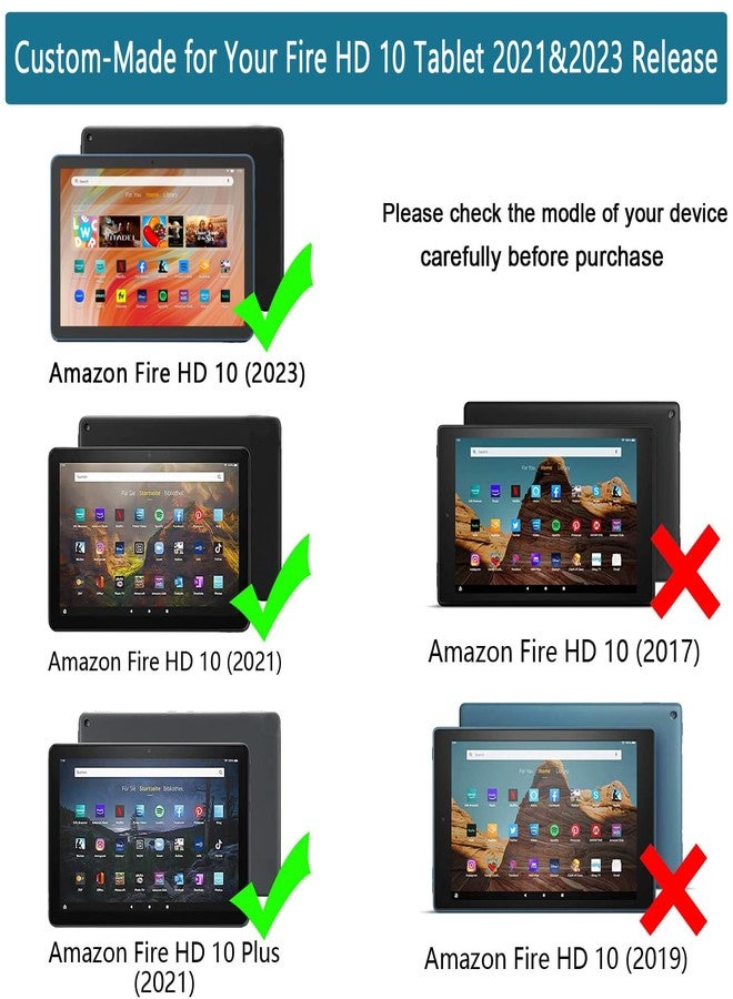 Lainergie Amazon Fire HD 10 & Fire HD 10 Plus Tablet Case for Kids(13th/11th Generation, 2023/2021 Release), Shockproof Case with Screen Protector and Handle Stand Incompatible iPad Samsung TCL,Blue - Image 2
