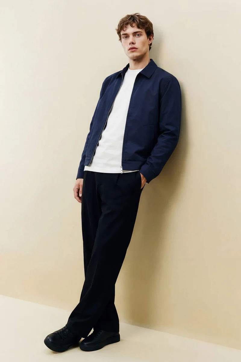ديفاكتو Regular Fit Half Lining Zip-Up Jacket