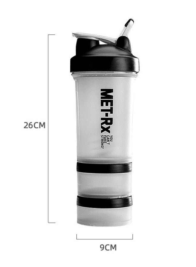 MET-Rx Large Capacity Protein Powder Shaker Cup 500ml with Scale Multifunctional Portable Sports Fitness Water Cup Plastic Water Cup for Protein Mixture, with Powder Storage and Pill Organizer, Very Suitable for Exercise People - Image 5