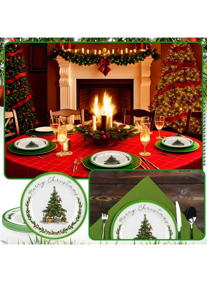 LOYIM 6 Pcs Christmas Melamine Plates 10 Inch Christmas Tree Melamine Dinner Plate Christmas Dishes Assorted Designs Christmas Dinnerware Set for Appetizer Dessert Salad Birthday Christmas Party - Image 4