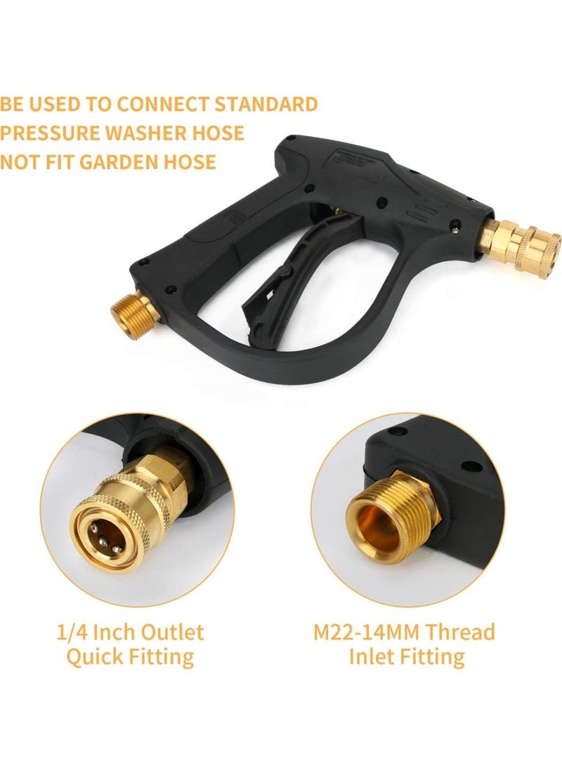 High Pressure Washer Gun, 4350 PSI Short Pressure Washer Handle with 5 Pressure Washer Nozzle, Power Pressure Washer Wand, M22-14 Fitting Car Pressure Washer Kit  - Image 5