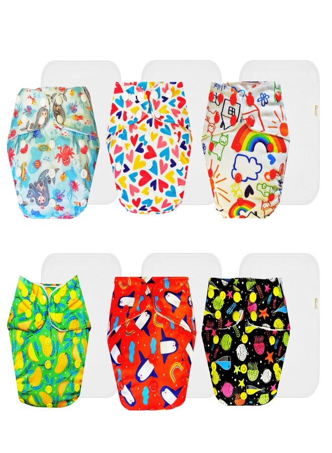 حفاضات دمبلدو القماشية الممتازة مع حشوة قطنية (عبوة من 6) | ملائمة تمامًا | مانعة للتسرب | سهلة التنظيف | تغيير حفاضات بدون قلق | من 3 أشهر إلى 3 سنوات | للجنسين - Image 1