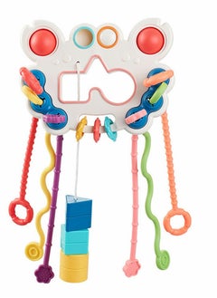 General Montessori Pull String Toys for Babies,  0-18 Months Baby Sensory Toys Balls Toddler Travel Toys Infant Toys, Teething Toys Developmental Fine Motor Skills Toys for 1-3 Year Old (Crab)  - Image 1
