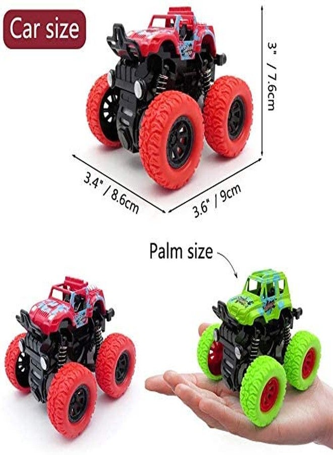 DEOXY Monster Truck Toy Cars Friction Powered Vehicles, 360 Degree Stunt 4wd Cars Push go Truck Toys for Toddler Kids Toys (Pack of 2) - Image 2