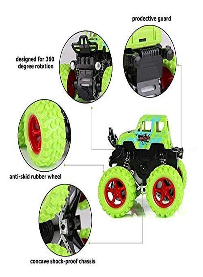 DEOXY Monster Truck Toy Cars Friction Powered Vehicles, 360 Degree Stunt 4wd Cars Push go Truck Toys for Toddler Kids Toys (Pack of 2) - Image 3