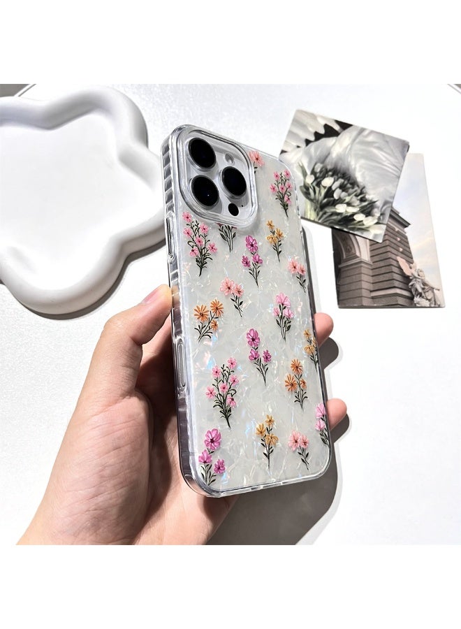 NIBEMINENT Pink Floral Protective TPU Case Cover For iPhone 15 Clear - Image 2