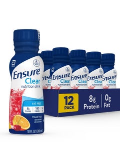 انشور مشروب التغذية Ensure Clear Mix Fruit | 8 جرام بروتين، 15 فيتامين ومعادن | جاهز للشرب | طعم منعش | 10 أونصة سائلة - عبوة من 12 مشروبًا  - Image 1