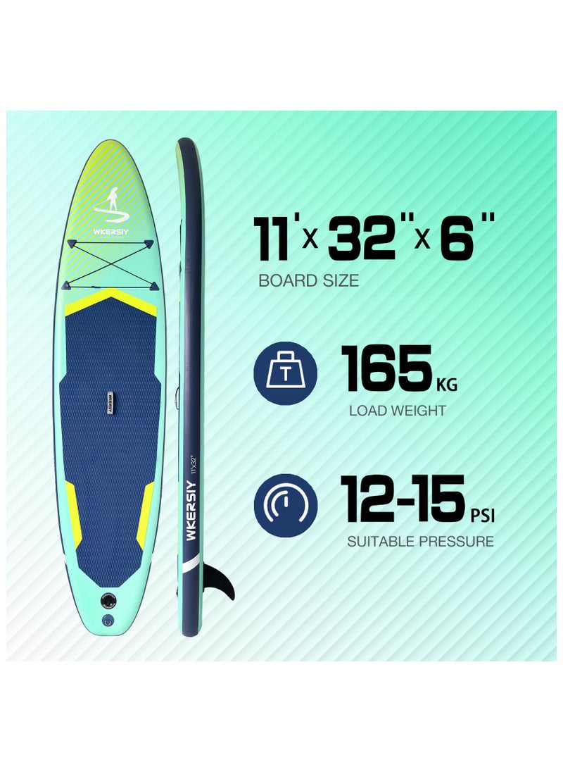WKERSIY 335CM Green Inflatable SUP Board | All-Water Performance Series, Eco-Conscious & Nature-Blend Design  - Image 2