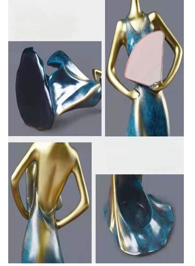 fashionhome Eastern Beauty Sculpture Resin Bottle Holder Stand Home Restaurant Décor Storage Organizer Desktop Decoration Item 17x15x35 Centimeter - Image 3