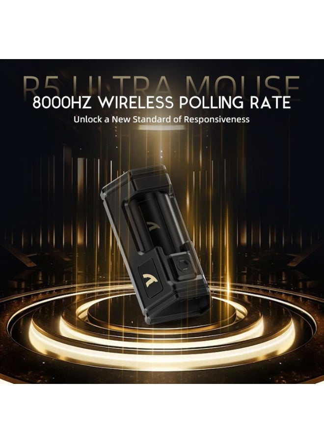 Attack Shark Wireless Gaming Mouse R5 Ultra, Carbon Fiber Hollow Design Ultralight , 42K DPI Sensor and 0.125ms Response, 3 Connection Modes (Wired, Bluetooth, 2.4G), 100 Million Click Lifetime Switches with Missing Click Prevention, Ergonomic Palm-Claw Design to Reduce Fatigue, Professional Extendable Coiled Cable, Supports Full Customization and Gives You Professional Performance in E-Sports Games - Image 2