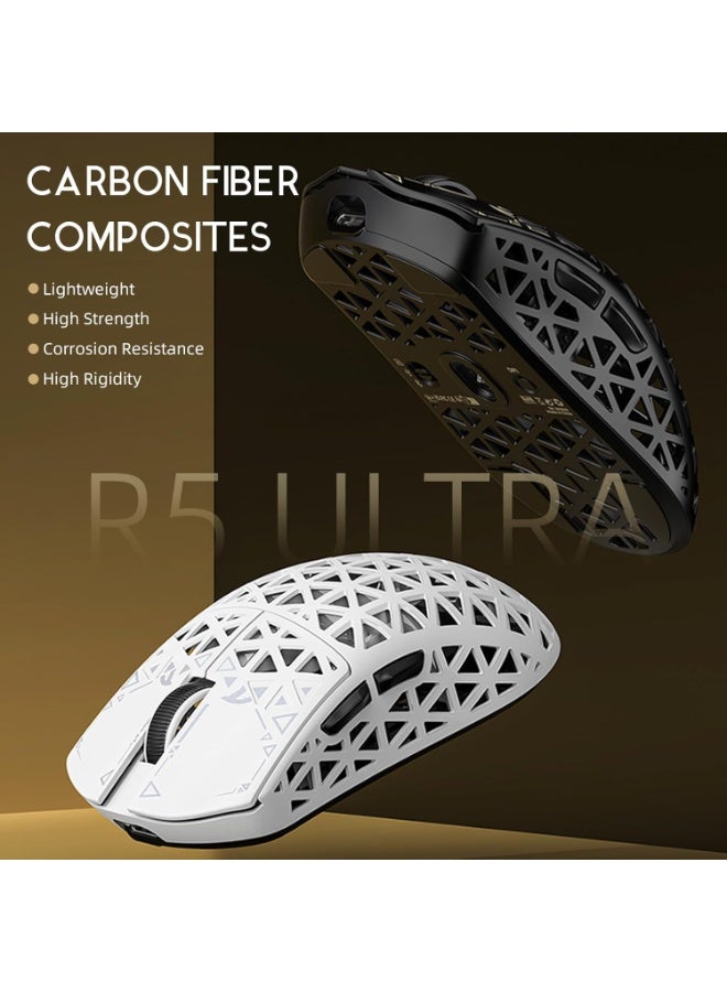 Attack Shark Wireless Gaming Mouse R5 Ultra, Carbon Fiber Hollow Design Ultralight , 42K DPI Sensor and 0.125ms Response, 3 Connection Modes (Wired, Bluetooth, 2.4G), 100 Million Click Lifetime Switches with Missing Click Prevention, Ergonomic Palm-Claw Design to Reduce Fatigue, Professional Extendable Coiled Cable, Supports Full Customization and Gives You Professional Performance in E-Sports Games - Image 5