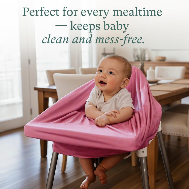 PurComfy Baby Car Seat Cover, Supersoft Bamboo Viscose Carseat Cover for Infant Boys & Girls, Breathable Multi-Use Breastfeeding Covers, Canopy for Carrier, Stroller, Shopping Cart & High Chair - Image 5