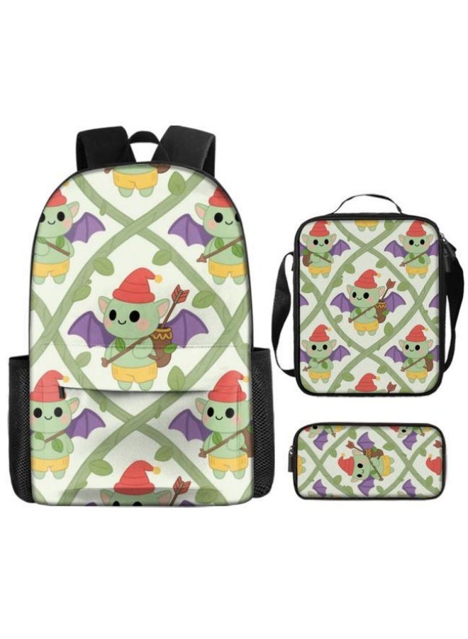 واضح من النار طباعة الرسوم المتحركة اللطيفة الجديدة من برايت لي فاير، مجموعة حقيبة عملية من ثلاث قطع (يتوفر الطلاب والأطفال ونزهات الأصدقاء وتسلق الجبال وما إلى ذلك) - 54 - Image 2