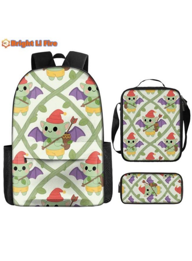 واضح من النار طباعة الرسوم المتحركة اللطيفة الجديدة من برايت لي فاير، مجموعة حقيبة عملية من ثلاث قطع (يتوفر الطلاب والأطفال ونزهات الأصدقاء وتسلق الجبال وما إلى ذلك) - 54 - Image 1