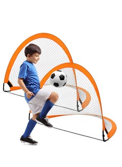 Spall 4FT Pop Up Soccer Goals Set of 2, Soccer Goals for Backyard for Kids 7-15, Soccer Nets for Backyard, Portable Kids Soccer Goals with Carrybag, Soccer Goals for Backyard for Kids, Toddler Soccer Goals  - Image 1