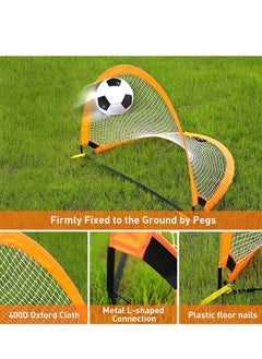 Spall 4FT Pop Up Soccer Goals Set of 2, Soccer Goals for Backyard for Kids 7-15, Soccer Nets for Backyard, Portable Kids Soccer Goals with Carrybag, Soccer Goals for Backyard for Kids, Toddler Soccer Goals  - Image 4
