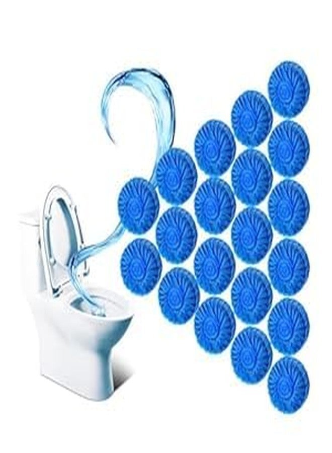 AROSHNAY Automatic Flush Toilet Bowl Cleaner Tablets, Bathroom Toilet Tank Cleaner, Powerful Cleaning Ball Mild Lemon Scent Toilet Blue Deep Clean Bubbles,Pack-10 - Image 1