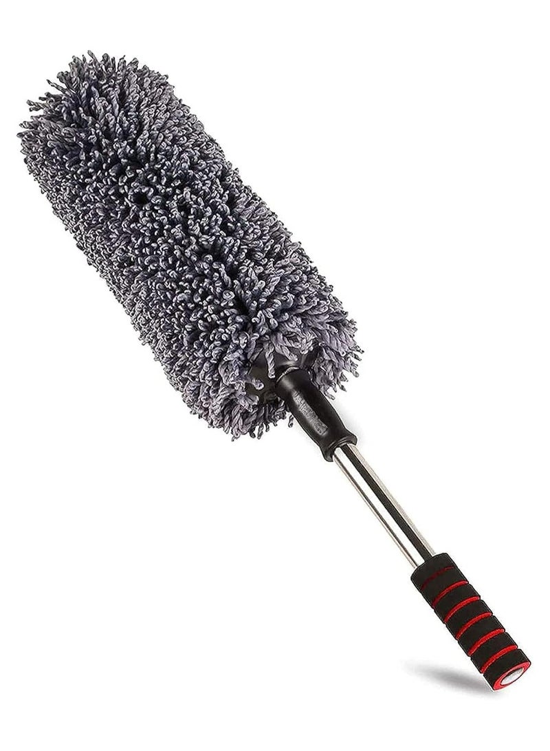 Portable Dust Cleaning Microfiber Soft Car Duster Exterior and Interior Cleaning - Long, Unbreakable, and Retractable Handle