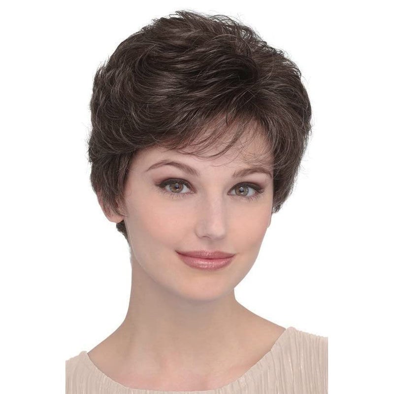 Wiwige Short Brown Pixie Wig Synthetic Layered Cosplay Hair Full Wigs for White Women (Brown mixed Blonde) - Image 1