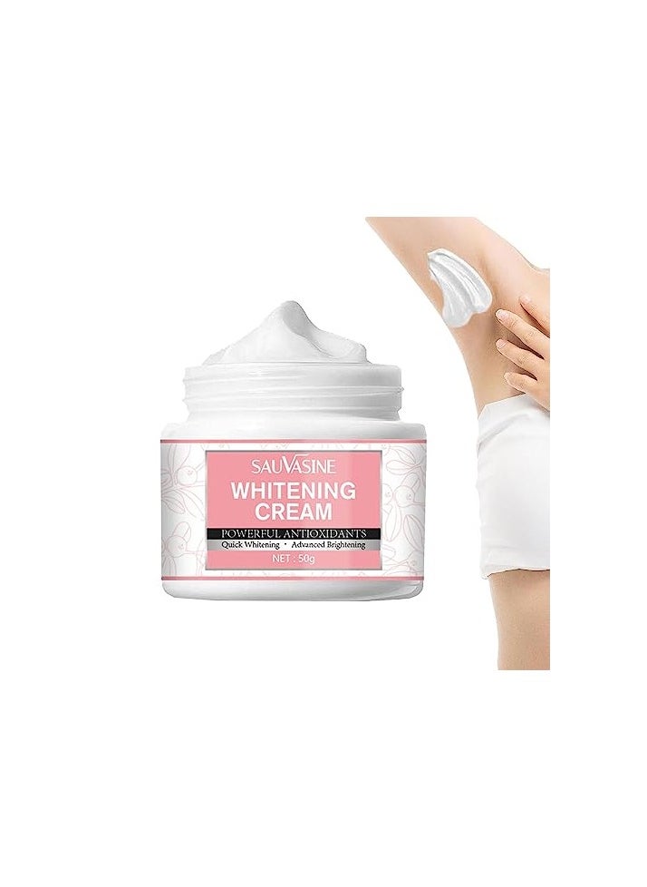 SAUVASINE - 50G Whitening And Brightening Cream, Advanced Skin Brighten Body Cream Moisturizing Anti Wrinkle And Firming Daily Skin Care Cream Body Quick Whitening Cream Rapid Skin Bleaching Cream - Image 1