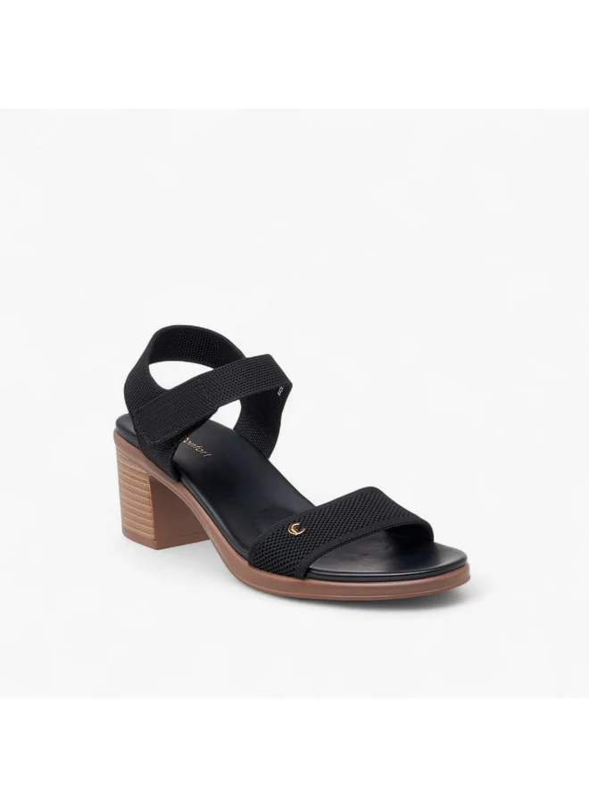 Le Confort Women Flyknit Textured Sandals with Block Heels