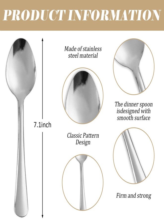 Hansmart 120 PCS Dinner Spoons Set - Windsor Stainless Steel Dinner Spoon 7.1 Inch with Dishwasher Safe Dessert Spoons, Metal Dessert Spoon, Silverware for Home, Kitchen or Restaurant - Image 2